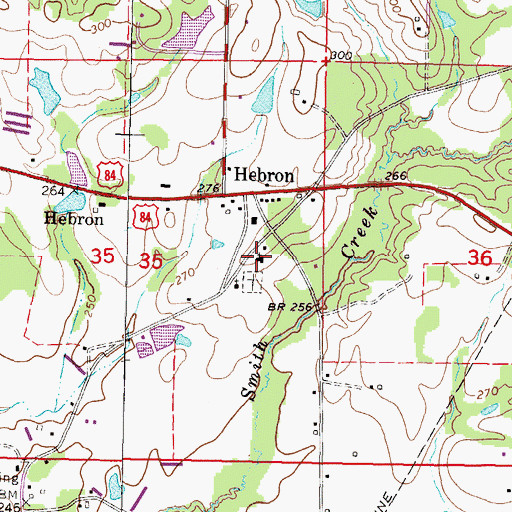 Topographic Map of Hebron Methodist Church, MS