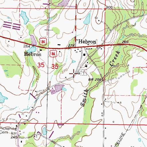 Topographic Map of Hebron School (historical), MS