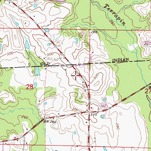 Topographic Map of Moss Chapel School (historical), MS