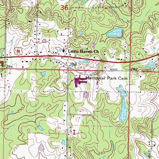 Topographic Map of Northeast Jones High School, MS