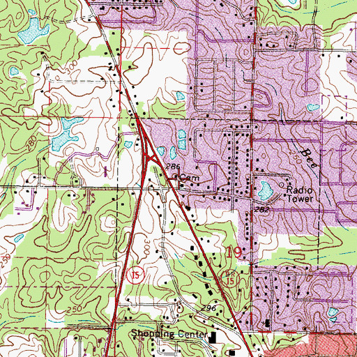 Topographic Map of Palestine Cemetery, MS
