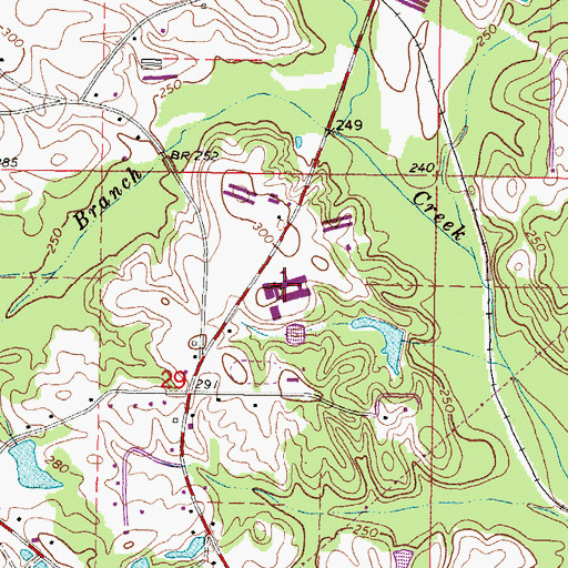 Topographic Map of West Jones High School, MS
