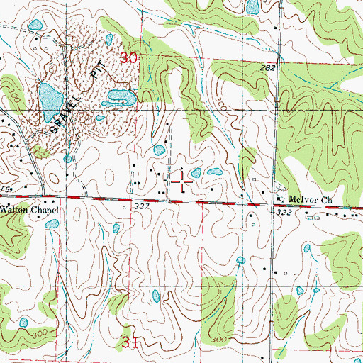 Topographic Map of McIvor, MS