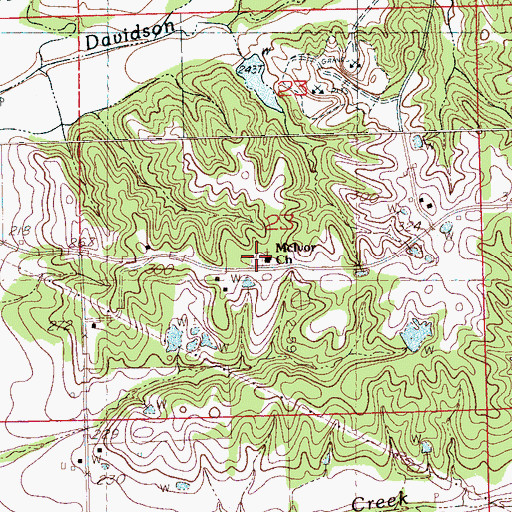 Topographic Map of McIvor Cemetery, MS