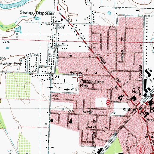 Topographic Map of Pope School, MS