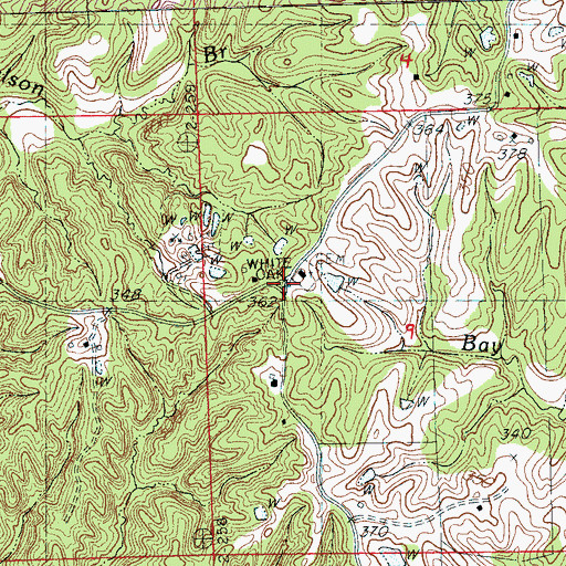 Topographic Map of White Oak, MS