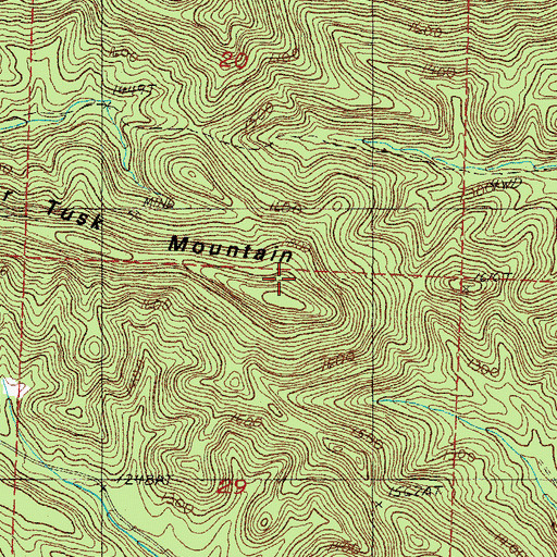 Topographic Map of Boar Tusk Mountain, AR