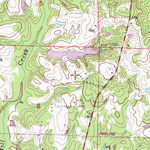 Topographic Map of Anderson Hill, MS