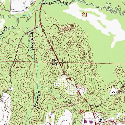 Topographic Map of Black Creek Hill, MS