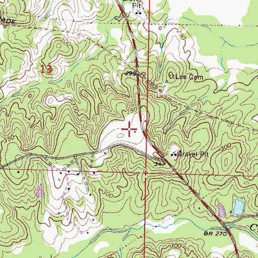 Topographic Map of Lee Hill, MS