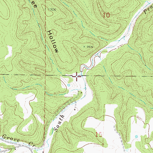Topographic Map of Boardtree Hollow, AR