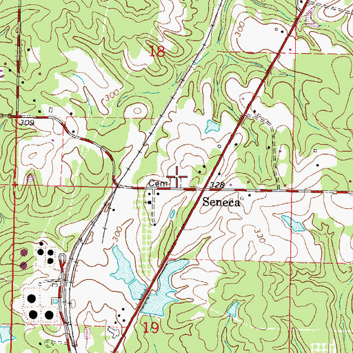Topographic Map of Seneca Cemetery, MS