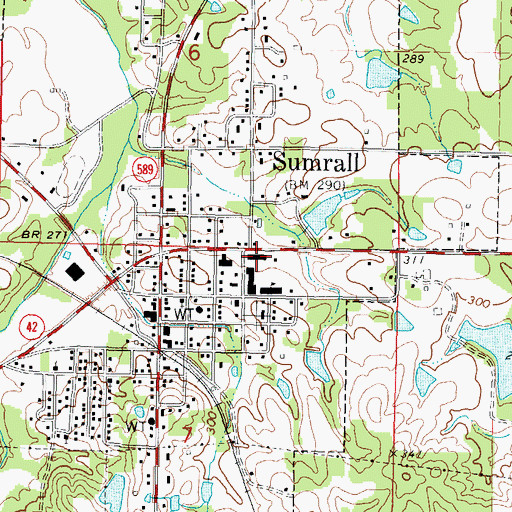 Topographic Map of Sumrall Elementary School, MS