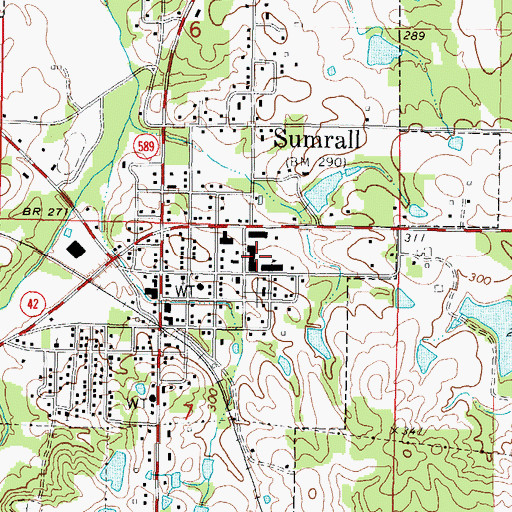 Topographic Map of Sumrall Middle School, MS