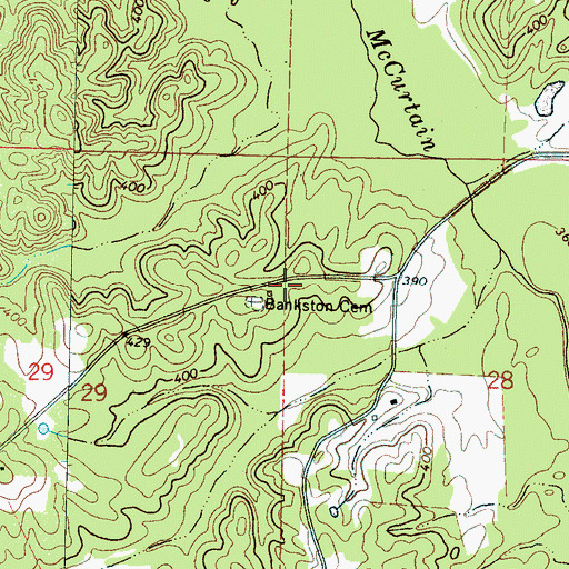 Topographic Map of Bankston (historical), MS