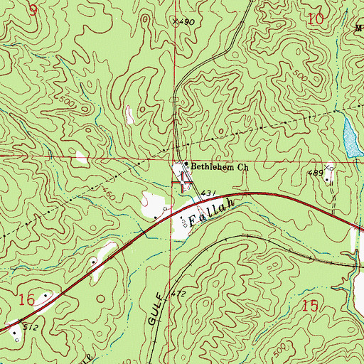 Topographic Map of Bethlehem Cemetery, MS