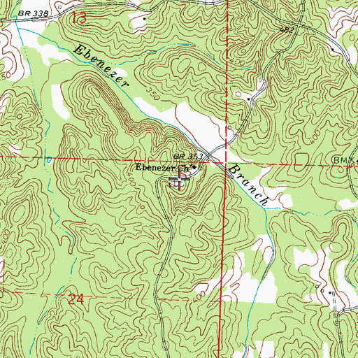 Topographic Map of Ebenezer Cemetery, MS