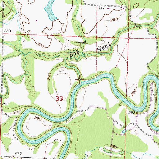Topographic Map of Bob Neal Branch, AR