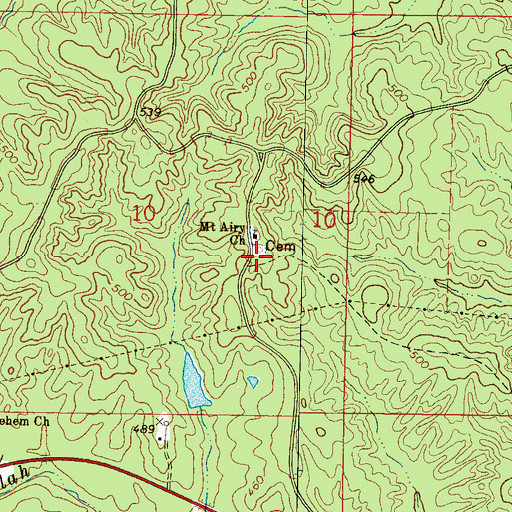 Topographic Map of Mount Airy Cemetery, MS
