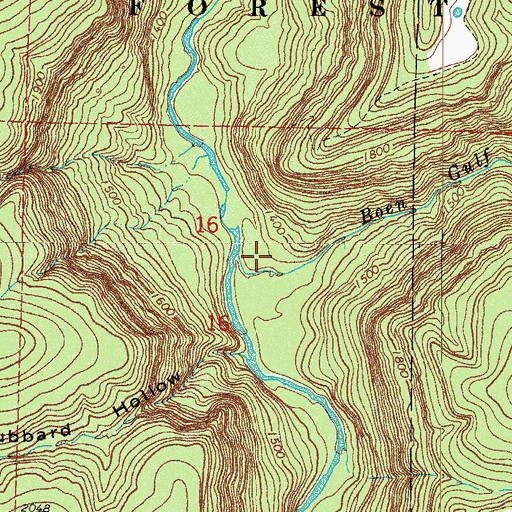 Topographic Map of Boen Gulf Branch, AR