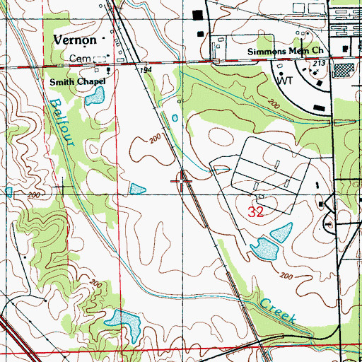 Topographic Map of Regan (historical), MS