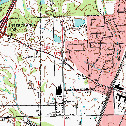 Topographic Map of Saint Paul Methodist Church, MS