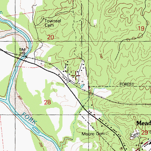 Topographic Map of Butler (historical), MS