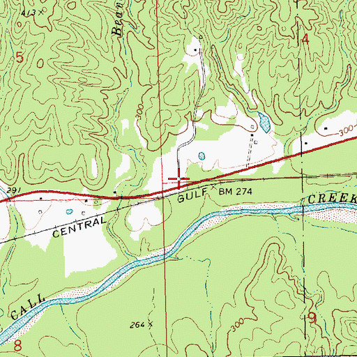 Topographic Map of Celco (historical), MS