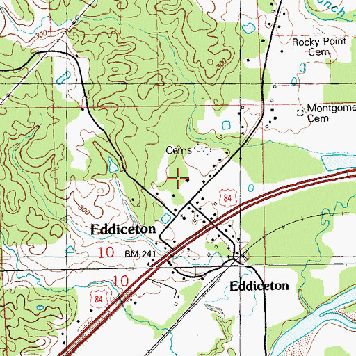 Topographic Map of Eddicetown Baptist Church, MS