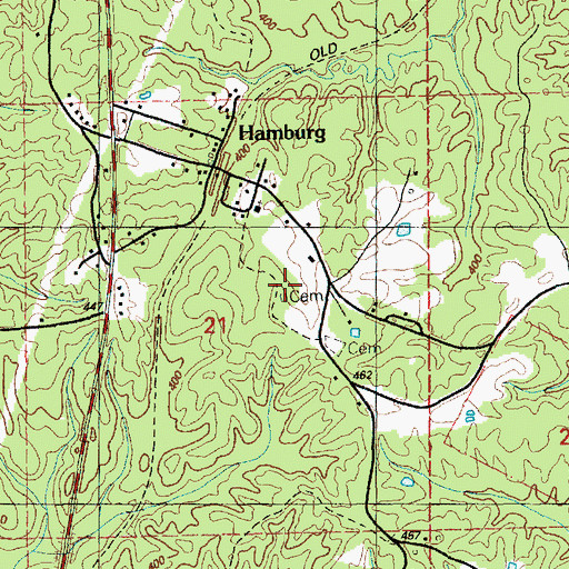 Topographic Map of Hamburg Cemetery, MS