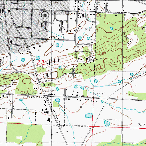 Topographic Map of Bohnstein Hill, AR