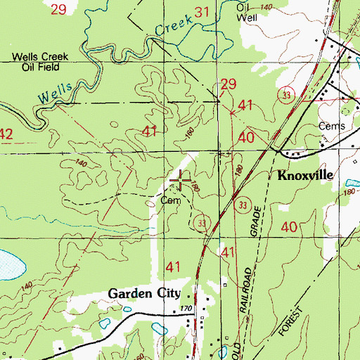 Topographic Map of Mock Cemetery, MS
