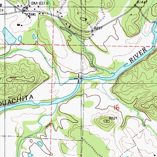 Topographic Map of Bolan Creek, AR