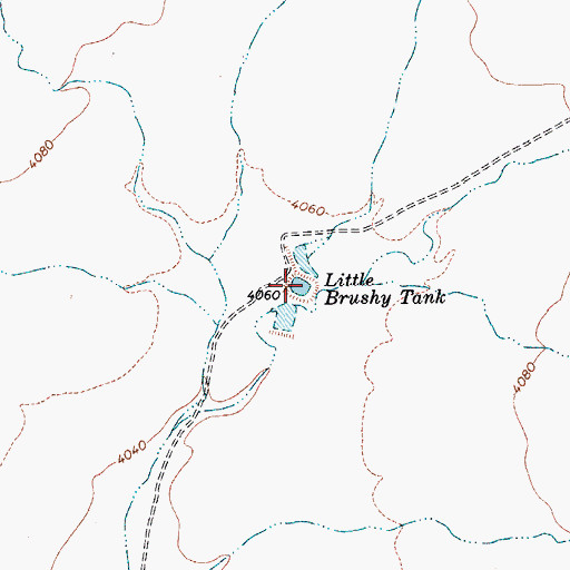 Topographic Map of Little Brushy Tank, AZ