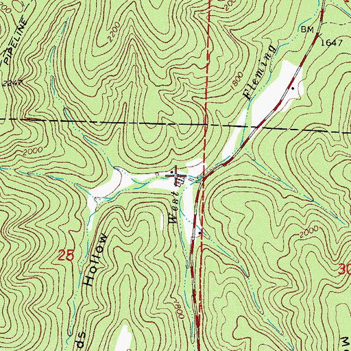 Topographic Map of Bonds Hollow, AR