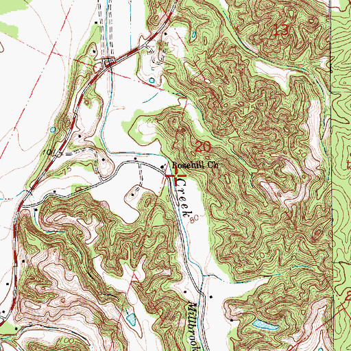 Topographic Map of Millbrook School (historical), MS