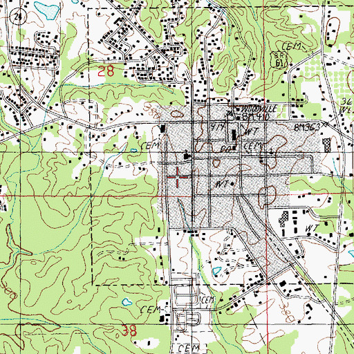 Topographic Map of Wilkinson County Elementary School, MS