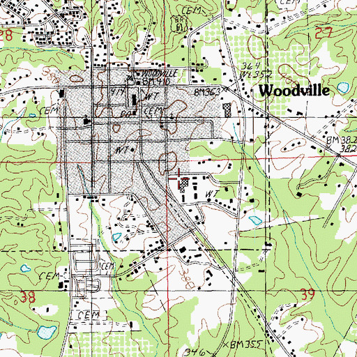 Topographic Map of Wilkinson County High School, MS
