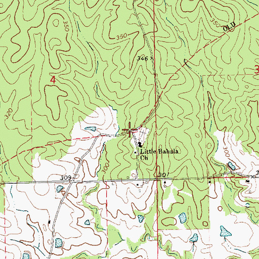 Topographic Map of Bahaloa (historical), MS