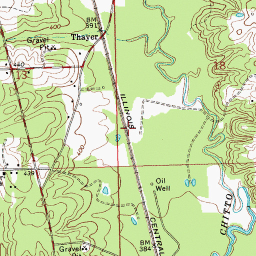 Topographic Map of Hog Chain (historical), MS