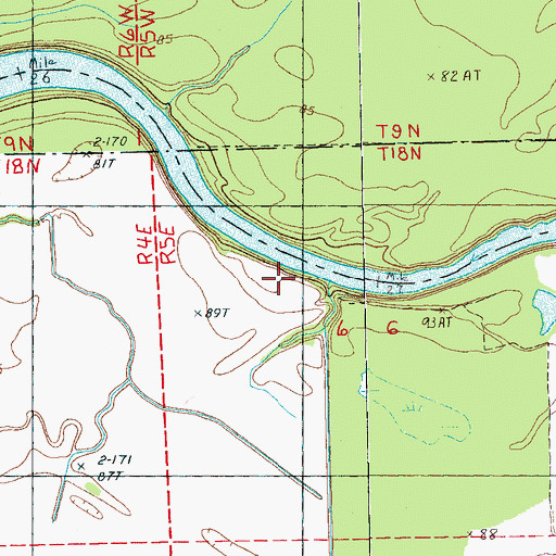 Topographic Map of Adams Landing (historical), MS