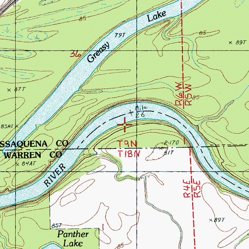 Topographic Map of Ball Ground Creek Landing (historical), MS
