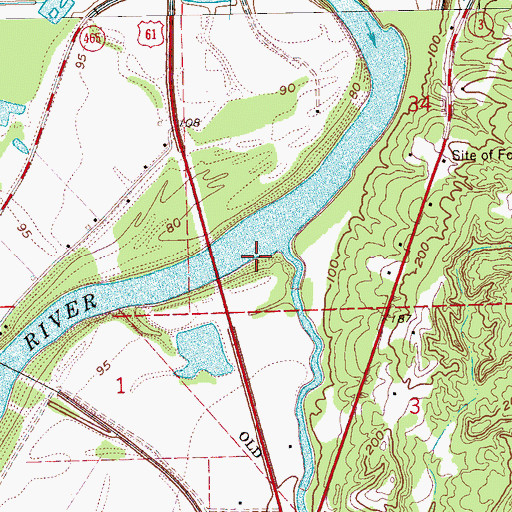 Topographic Map of Barnes Bayou Landing (historical), MS