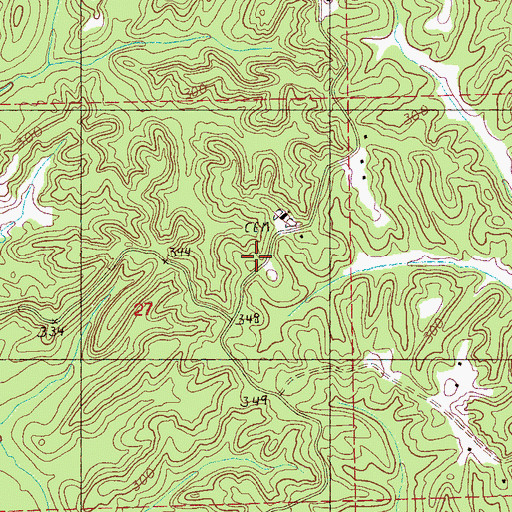 Topographic Map of Bradley Chapel, MS