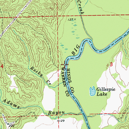 Topographic Map of Bushs Ferry (historical), MS