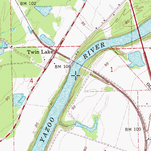 Topographic Map of Cardiff Landing (historical), MS