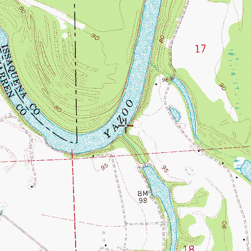 Topographic Map of Chickasaw Bayou Landing (historical), MS