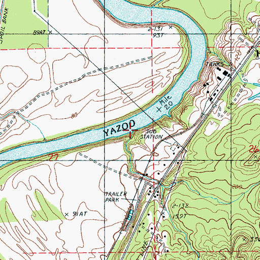 Topographic Map of Foxs Landing (historical), MS