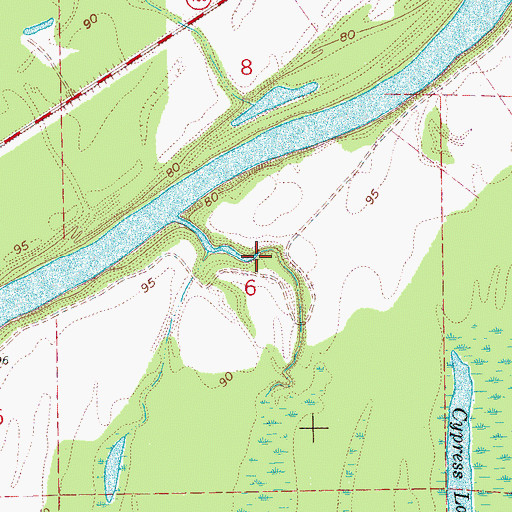Topographic Map of Gaskins Landing (historical), MS