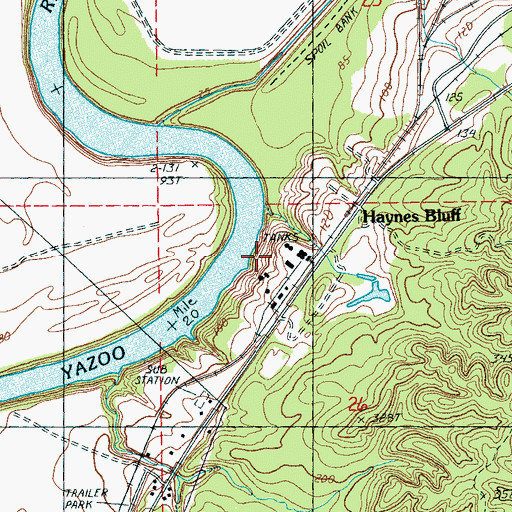 Topographic Map of Haynes Bluff Landing (historical), MS